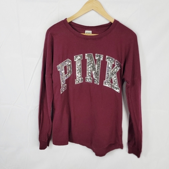 XS Victoria Secret Pink Sequins top - Picture 1 of 5